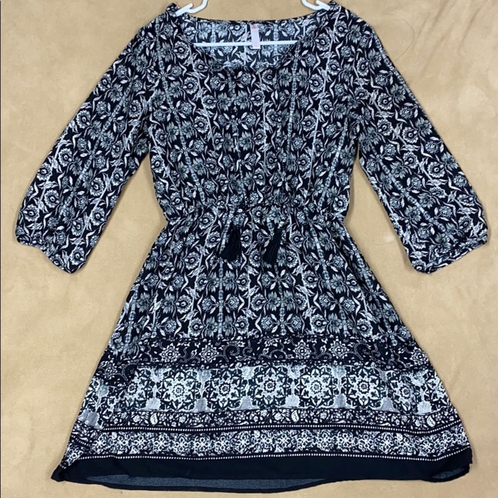 Black and white floral dress